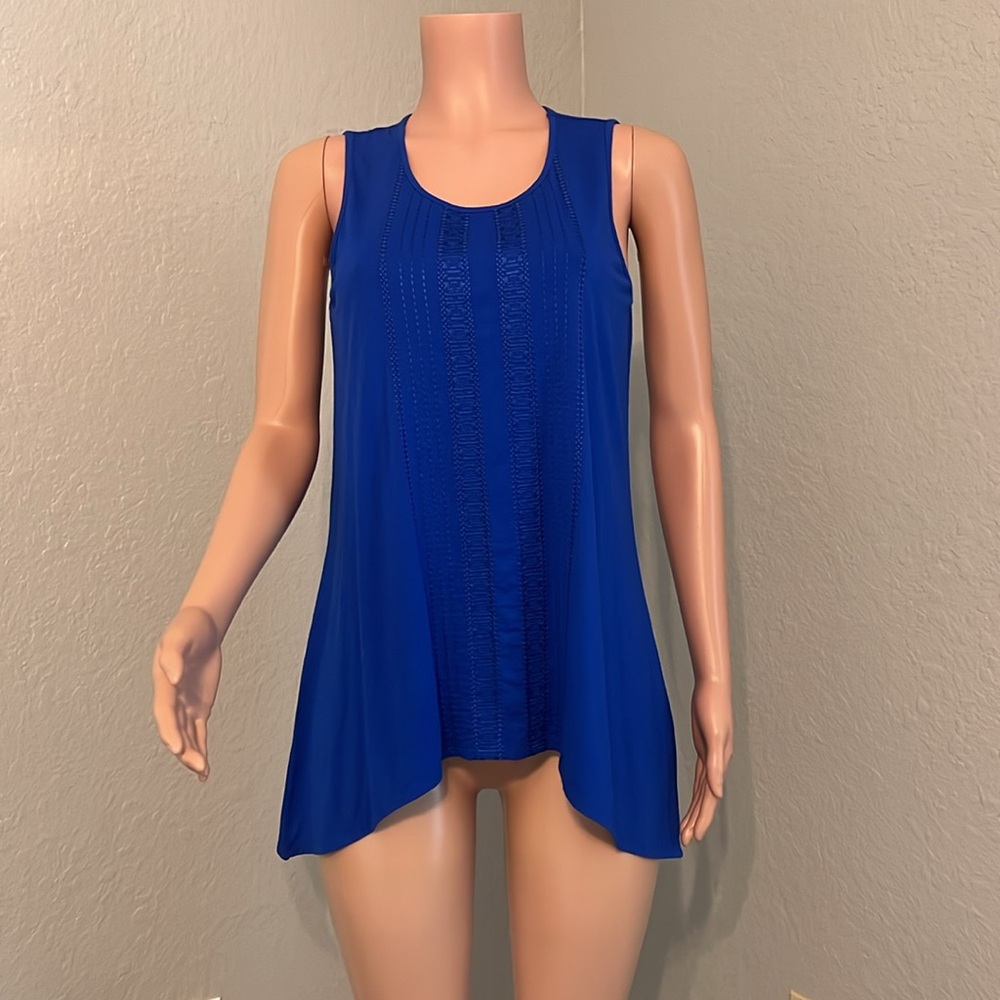 Adrianna Papell Blouse Womens Medium blue Cobalt Sleeveless Blouse NWT #131